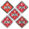 Class 3 Flammable Liquid, Aluminum Flip Placard, 5-Legend, Numbered, 350mm