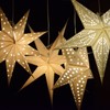 9 Pointed White Paper Star Lantern with 12 Foot Power