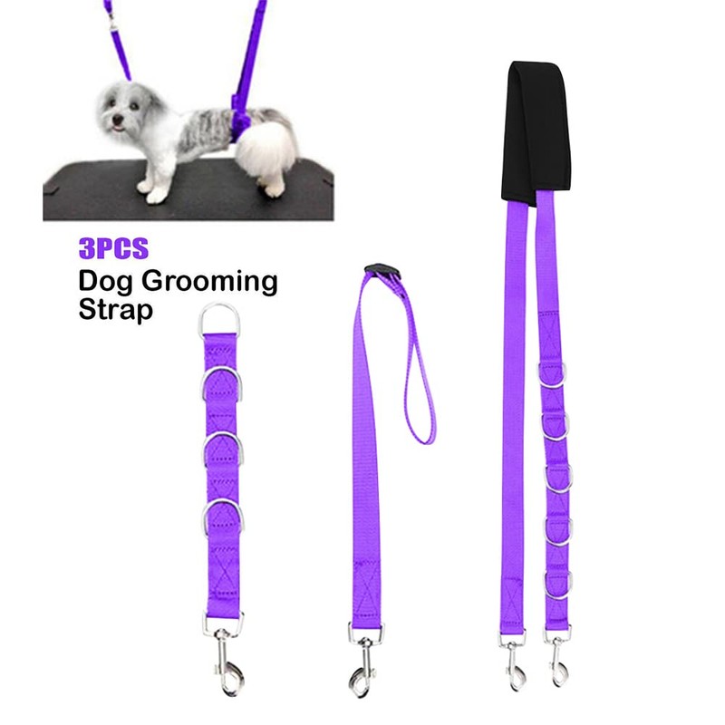 Ganquer 3Pcs Pet Dog Grooming Harness Strap Noose Restraint Belly