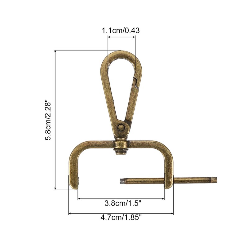 sourcing map 1 Set Detachable Snap Hook, 1.5" D Ring