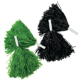Fun Express 10" Green & Black Team Spirit Cheer Pom-Poms Set - 24 Pieces