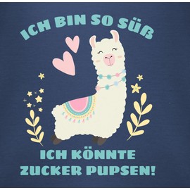 Shirtracer - Baby Bodysuit Boy Girl - Sayings - Lama Ich bin so süß ich könnte Zucker Pupsen, 1 Navy Blue