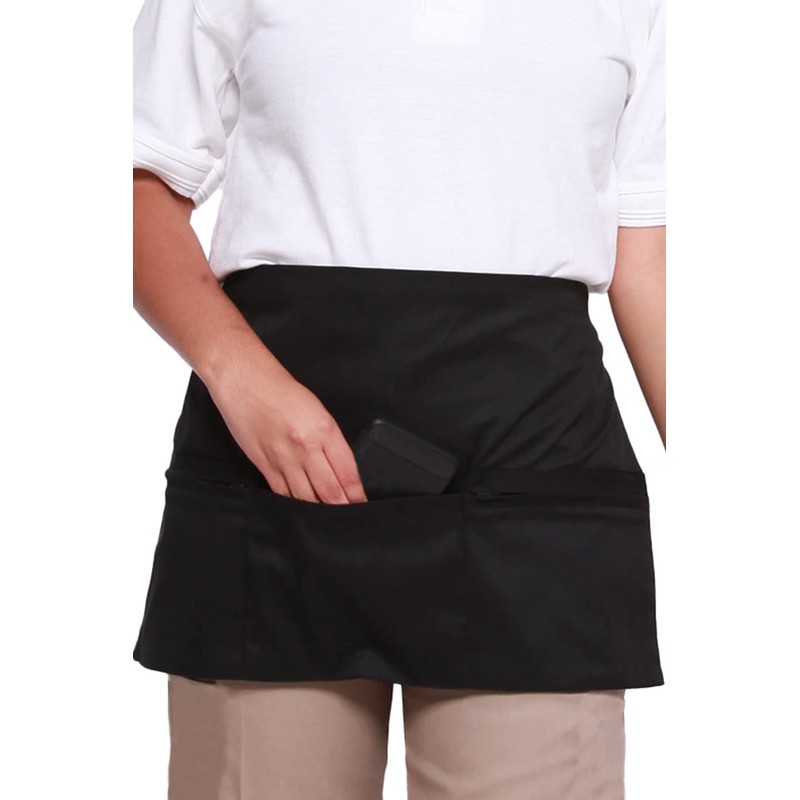 Mirabella Health & Beauty Espresso Waist Apron with Pockets Black