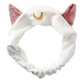 Cat Ears Makeup Cosmetic Shower Elastic Hair Band Headband for Women Men Girls Head Wrap Accessories TS12 (White)