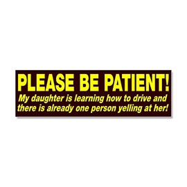 CafePress Be Patient Kid Driver Car Magnet 10 X 3 Car Magnet 10" x 3", Bumper Magnet