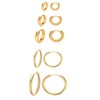 5 Pairs Stainless Steel Gold Hoop Earrings for Women Men