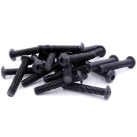M6 (6mm x 16mm) Hex Socket Button Machine Screw (Bolt) - Black Steel (Pack of 20)