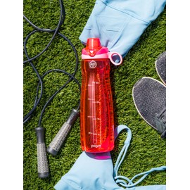 Pogo BPA-Free Plastic Water Bottle with Chug Lid, Pink, 40 oz.
