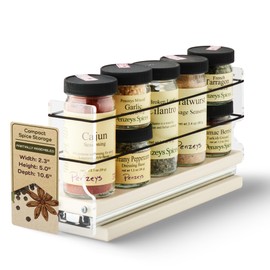 Vertical Spice Narrow Spice Rack -Sliding Spice Jars Organizer - Pantry Organizers & Storage - Slide Out Drawers for Kitchen Cabinets - Seasoning Caddy (2.3" W x 5.0" H x 10.6" D, Partially Assembled)