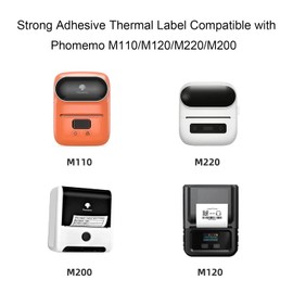 3 Rolls Phomemo M120/M110 Labels, 1.97 x 3.15 Inches (50 x 80 mm) Thermal Label Paper for Phomemo M120/M110/M200/M220 Label Printer, Thermal Label, White Thermal Paper, 100 Labels/Roll