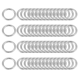 HARFINGTON Metal O Rings, 60pcs 10mm(0.39") ID 1.6mm Thickness Multi-Purpose Non-Welded O-Ring Buckle for Craft Belt Purse Handbag Bag Making Hardware, Silver Tone