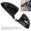 Pair Horned Rearview Side Door Mirror Covers Glossy Black Replacement