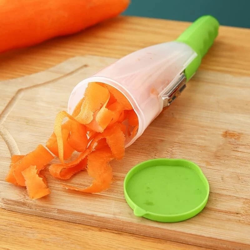 MKKENLEY Peeler With Storage Stainless Blade Carrot Vegetable Parer