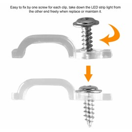 MAIDELI 100pcs Mounting Brackets Clips for 10mm Wide IP65 Waterproof 5050 LED Strip Light, Screws Included, White