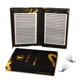 ACTROL Pre Made Fan Eyelash Extensions 16D 0.07 mm D Curl 800 Pieces 8-15 Mix Double Lashes Tray Narrow Russian Lashes Fan Handmade Hardcover for Lash Artists and Individuals