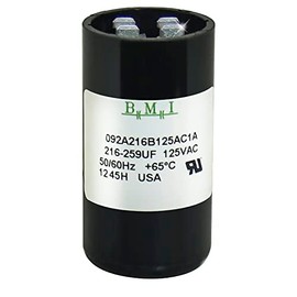 JustCapacitors USA Motor Start Capacitor 216-259 Mfd (microfarads) uF 125VAC Universal Fit for Electric Motor Applications 1-7/16 in Diameter 2-3/4 in Height