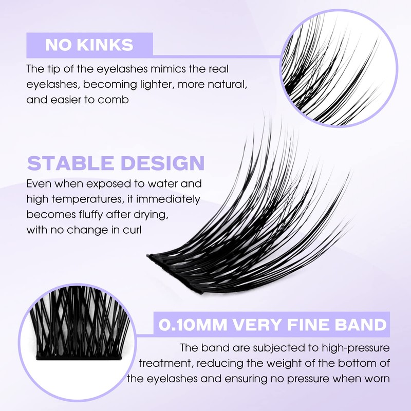 Individual Lashes D Curl Cluster Lashes FD18/B 0.07mm 12-16mm Mixed