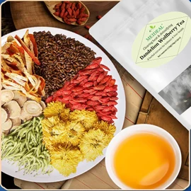 Dandelion Wolfberry Organic Kidney & Liver Health Tea, 8 Herbal Ingredients Blend, Natural Chinese Chrysanthemum Cassia Seed Tea Bags (2 Bags 24 Pcs)
