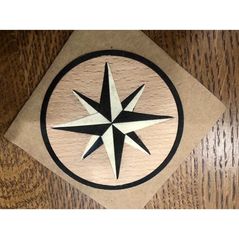 Unbranded COMPASS ROSE VENEER 3.5 IN. DIAMETER