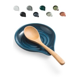 Spoon Rest for Stove Top Cooking Spoon Holder for Kitchen Countertop Large Holder for Spatula, Spoons or Tongs, Framhouse Decor, Blue