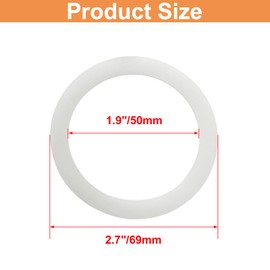 Coufce 8 PCS 1.9 Inch Silicone Sealing Rings Gaskets White Spare Silicone Replacement Gasket Food Grade Rubber Seals for Glass Jars Plastic Mason Jar Lids