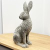 Alfie Francis 35cm Tall Large Silver Hare Ornament Sculpture Statue
