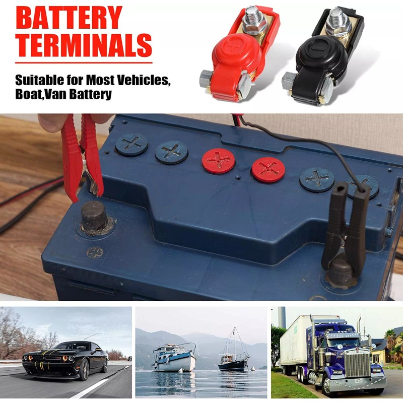 Frienda 2 Pieces Quick Release Battery Terminals Clamps Negative and