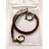 PUREgrey Brown Leather Braided Pocket Watch Chain with Lobster Clasp,