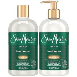 SheaMoisture Champú Y Acondicionador, Aceite De Amla, Tratamiento Reparador Para Cabello Seco Y Dañado, Productos Anti-Frizz Para Cabello Rizado, 364