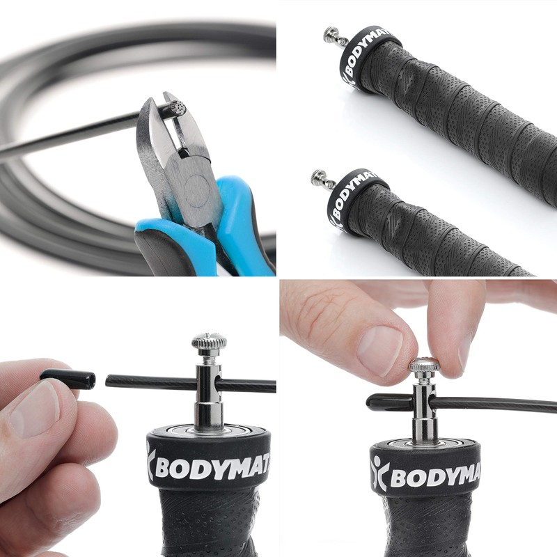 BODYMATE Universal Skipping Rope with Non-Slip Handles Including Two Adjustable
