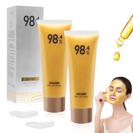 Gold Peel Off Mask, Gold Peel-Off Anti-Wrinkle Whitening Mask, Golden Collagen Face Tear Off Mask, Whiten Peel Off Mask, Peel-Off Anti-Wrinkle Lifting Firming Masks (Pack of 2)