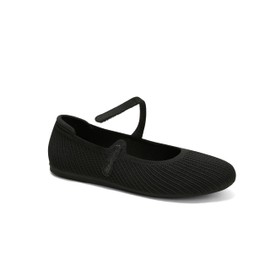 Arromic Ballet Flats for Women Round Toe Mary Jane Shoes Comfortable Dressy Women Flats Adjustable Straps Washable Knit Slip On Shoes Black