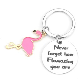 FRULX Red Flamingo Keychain for Women,Inspirational Positive Energy Keyring for Teacher Gifts,Retirement and Birthday,Unique Gifts for Her and Friends,Thoughtful Friendship Gift,Motivational Gifts