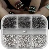 6 Grids Metallic Punk Nail Charms Alloy Nail Art Studs
