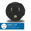 Conntek 30129 15A to 15/20A Plug Adapter ,Black
