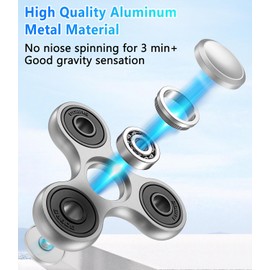 ATESSON Fidget Spinner Toy Ultra Durable Stainless Steel Bearing High Speed Spins Precision Metal Hand Spinner EDC ADHD Focus Anxiety Stress Relief Boredom Time Toys for Adults Kids