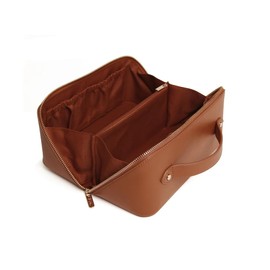 Alice Wheeler London Vegan Leather Nappa Train Case. Concertina Fold Out Organiser Vanity Toiletry Bag Make-Up Case by Alice Wheeler (Tan)