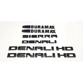 GM 6PCS 11-19 Matte Black GMC Sierra Denali Duramax 2500HD 3500HD Emblem Letters