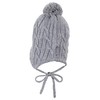 Sterntaler Knitted Hat with Bobble (Strickmütze) - Grey (Silver Mel.