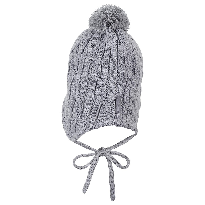 Sterntaler Knitted Hat with Bobble (Strickmütze) - Grey (Silver Mel.