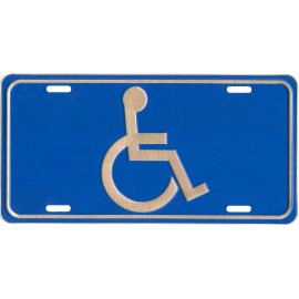 HANDICAP HANDICAPPED WHEELCHAIR WHEEL CHAIR EMBOSSED METAL LICENSE PLATE TAG 537