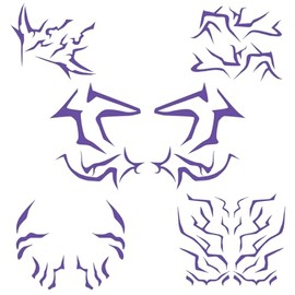 6 PCS Temporary Tattoos Lightning Tattoo Stickers Popular Fake Tattoos Set Purple Anime Merch for Halloween Festival Party Hunter Cosplay Kids Teens Adults