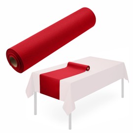 Disposable Table Runner for Dining Table, 16" x 48" 20-Pack Linen-Like Red Paper Table Runners for Christmas, Party, Wedding Or Event