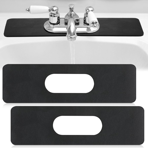 Tioncy 2 Pcs Faucet Mat Sink Splash Guard Oval-hole Oval
