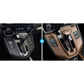 TKREENO Car Gear Shift Box Panel Cover Inner Frame Gear Shift Knob Cover Auto Interior Decoration Accessories for Honda CRV CR-V 2017 2018 2019 2020 2021 2022 (Peach Wood Grain)