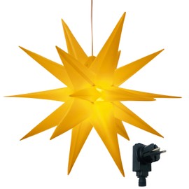 3D luminous star including warm white LED lighting, suitable for indoor and outdoor use, hanging, 7.5 m cable