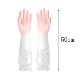 JYJLLM Washing Up Gloves,1 Pairs Long Cuff Rubber Gloves Medium,cleaning Gloves Reusable Anti-slip Waterproof,Household Cleaning Gloves For Kitchen Home Gardening，dusting gloves (Pink)