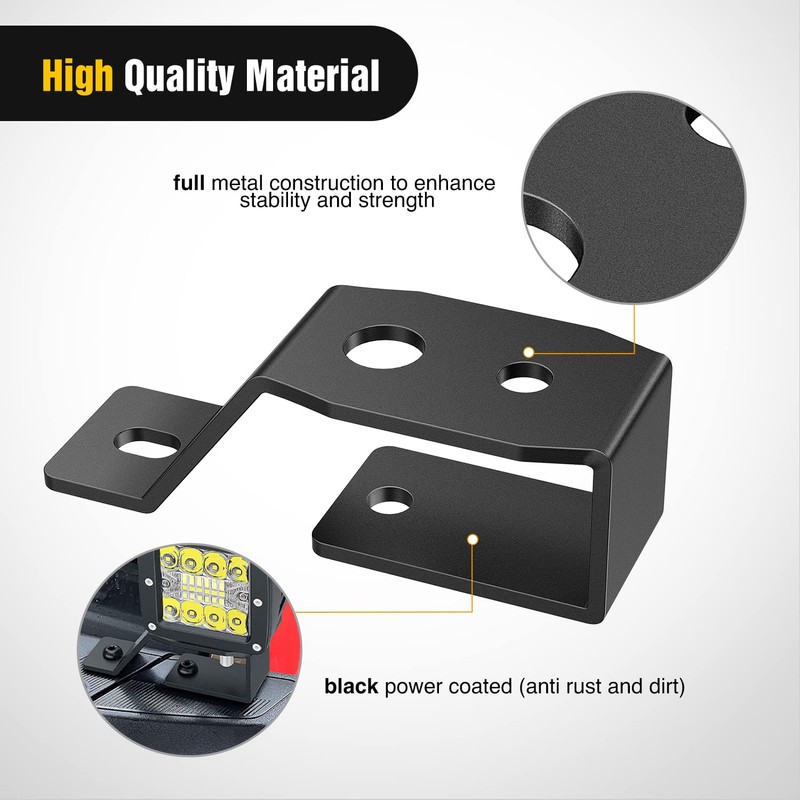 Nilight 2PCS Lower Windshield Hinge Mounting Brackets A-Pillar Brackets for