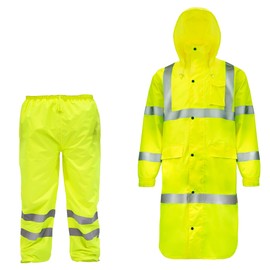 JORESTECH Ultimate All-Weather Safety Raincoat Kit: ANSI Compliant Safety Work Raincoat and Pants, Waterproof