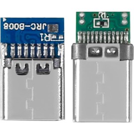ALAMSCN USB 3.1 Type C Male 24 Pins Male & Female Adapter USB C Male Female DIY Board (Male + Female)